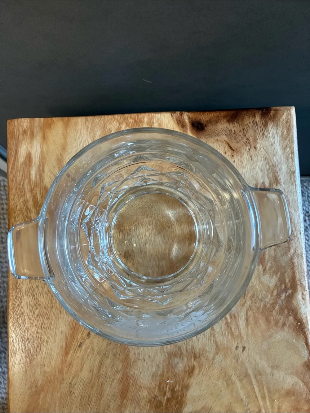 Chivas Regal Whisky Clear Glass Ice Bucket with Handles, Made in France, Small